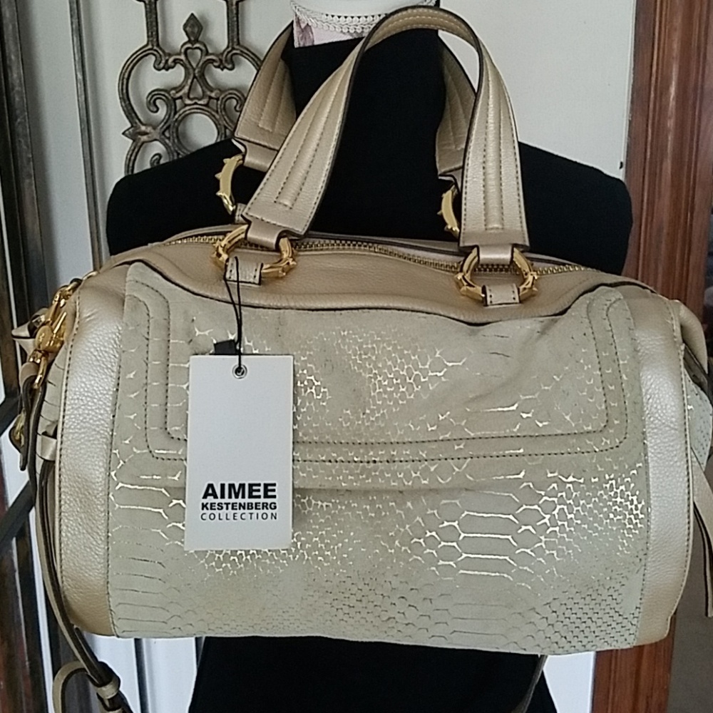 Aimee Kestenberg Ivory suede handbag